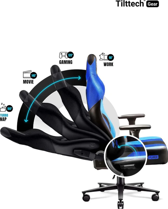 Diablo Chairs X-Player 2.0 Normal Gamingstuhl, blau/schwarz