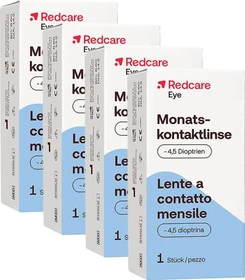 Redcare Monatskontaktlinse, -4.50 Dioptrien, 4 Stück