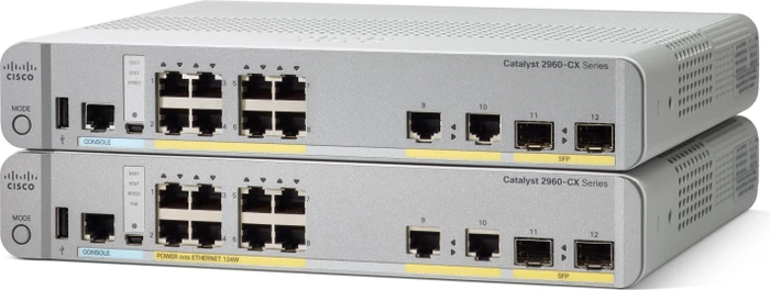 Cisco Catalyst 2960-CX Compact LAN Base Desktop Gigabit Managed Switch, 10x RJ-45, 2x SFP