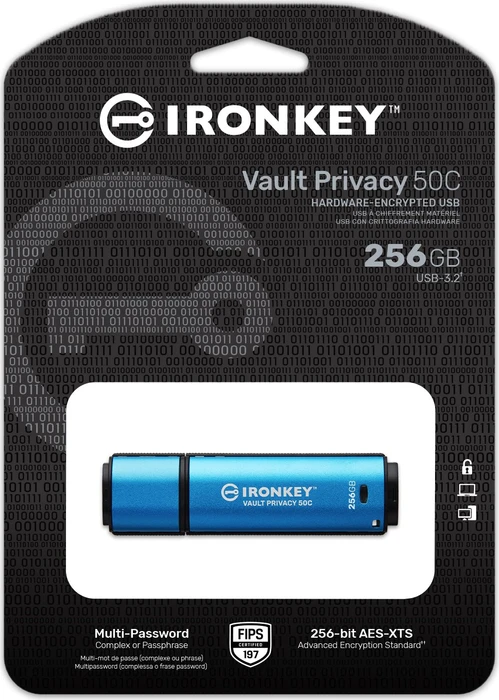 Kingston IronKey Vault Privacy 50C 256GB, USB-C, USB 3.2 Gen 1×1