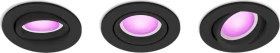 Philips Hue White and Color Ambiance Centura Einbauleuchte rund schwarz, 3 Stück