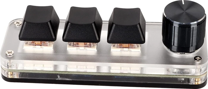 3-Key 1x Knob Mechanical Macro Keypad, USB-A