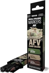 AK-Interactive Real Colors Markers Late German AFV Camo Colors Farbset, 3-tlg.