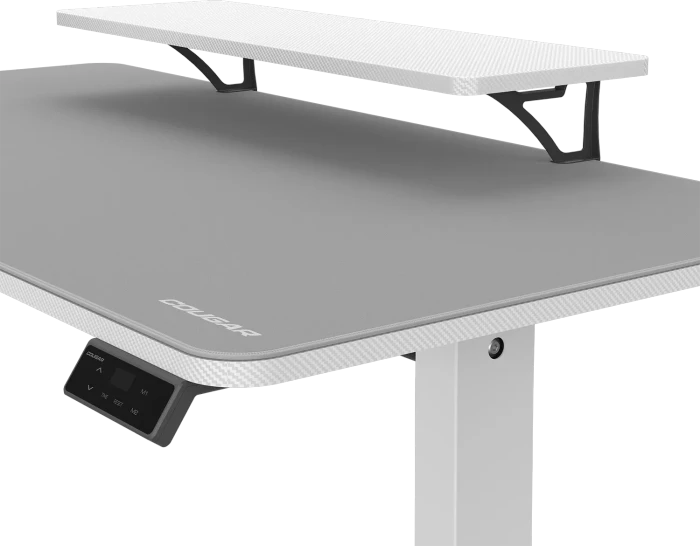 Cougar E-Star 140 Gaming Desk elektrisch höhenverstellbarer Sitz-Steh-Schreibtisch 140x60cm weiß/weiß