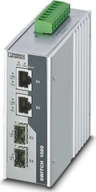 Phoenix Contact FL 1000 Industrial Railmount Gigabit Switch 1000T-2POE-GT-2SFP, 2x RJ-45, 2x SFP, 120W PoE+ (1026765)