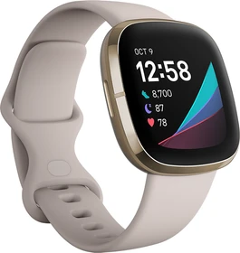 Fitbit Sense Aktivitäts-Tracker lunar white/soft gold