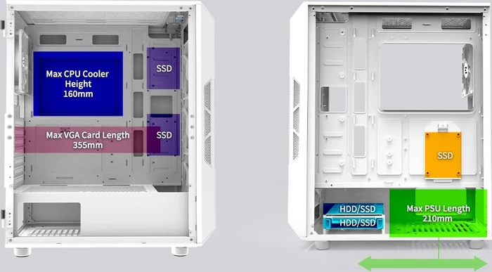 Zalman i3 Neo ARGB, weiß, Glasfenster