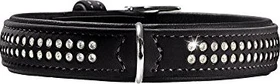 Hunter Softie Deluxe Hundehalsband, Kunstleder, glitzernde Strasssteine, 45 S, schwarz