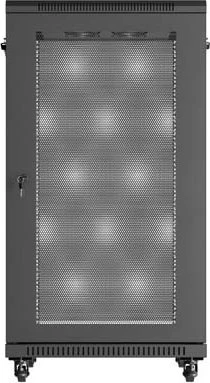 Lanberg 19" Rackschrank 22HE, LCD, freistehend, Flat Pack, V2, Gitternetztür, IP20, RAL 9004, 800mm tief