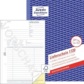 Avery-Zweckform Lieferschein, A5, 40 Blatt
