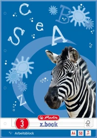 Herlitz x.book Schreibblock, A4, Lineatur 3, 50 Blatt