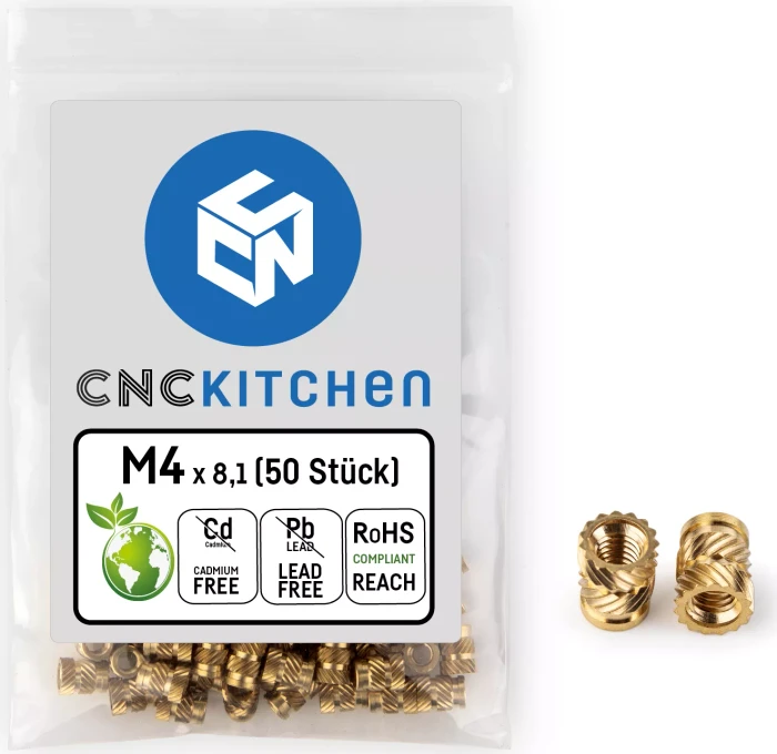 CNC Kitchen Gewindeinsatz M4 Standard, 50er-Pack
