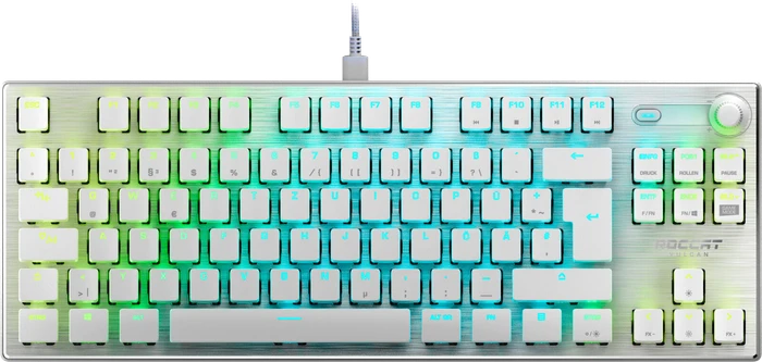 Roccat Vulcan TKL Pro, LEDs RGB, Arctic White, weiß/silber, Titan Optical Linear, USB, DE