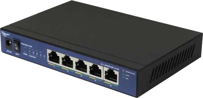 Allnet SG80 Desktop 2.5G Switch, 5x RJ-45, 50W PoE+
