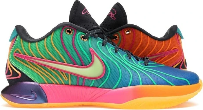 Nike LeBron XXI photo blue/vapor green/laser orange/laser fuchsia (Herren)