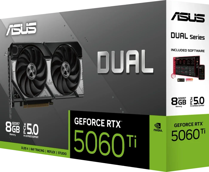 ASUS Dual GeForce RTX 5060 Ti, DUAL-RTX5060TI-8G, 8GB GDDR7, HDMI, 3x DP