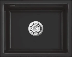 systemceram Mera 50 U/g Unterbau Becken mittig mit Ablauffernbedienung nigra