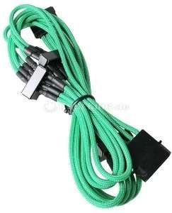BitFenix Alchemy SATA-Stromadapter 4-Pin [IDE] auf 4x 15-Pin [SATA] 20cm, sleeved grün