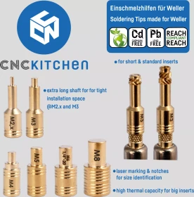 CNC Kitchen Einschmelzhilfen für Gewindeinsatz, kompatibel zu Weller