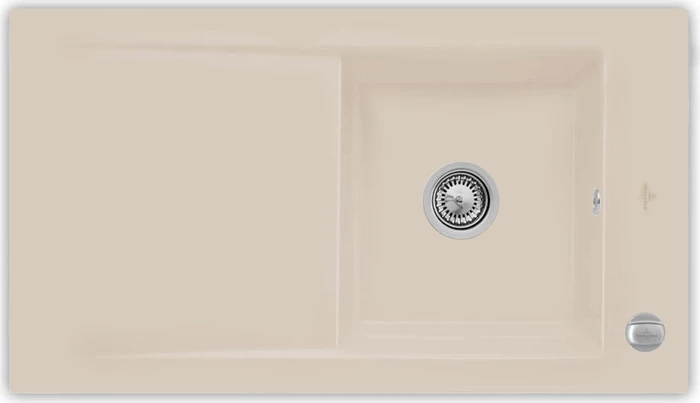 Villeroy & Boch Timeline 50 Einbau Becken reversibel mit Ablauffernbedienung almond