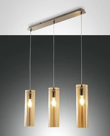 Fabas Luce Sintesi Pendelleuchte rund 3-flammig amber