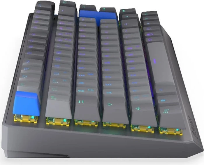 Endorfy Thock V2 75% Wireless, PBT, grau, LEDs RGB, hot-swap, Endorfy YELLOW, USB/Bluetooth, DE