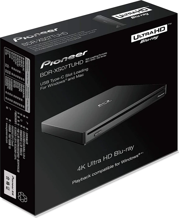 Pioneer BDR-XS07TUHD, SlimLine schwarz, USB-C 3.0
