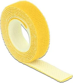 DeLOCK Klettband auf Rolle, 13mm, 1m, gelb