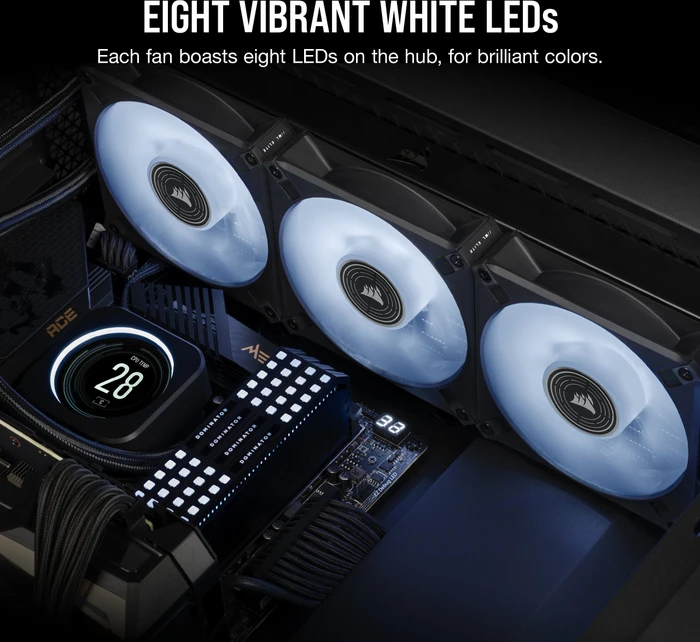 Corsair ML Series ML140 LED Elite White, schwarz, 140mm
