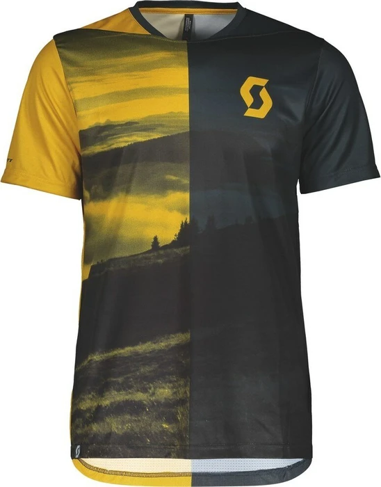 Scott Trail Flow Trikot kurzarm ochre yellow/nightfall blue (Herren)