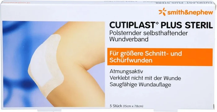 Cutiplast Plus Steril, 7.8 x 15cm, 5 Stück