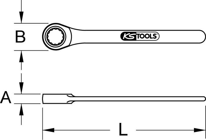 KS Tools Edelstahl Einringschlüssel, 56x360mm