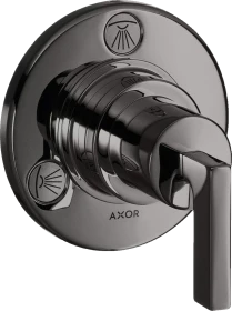 Hansgrohe Axor Citterio Ab- und Umstellventil Trio/ Quattro Unterputz mit Hebelgriff polished black chrome