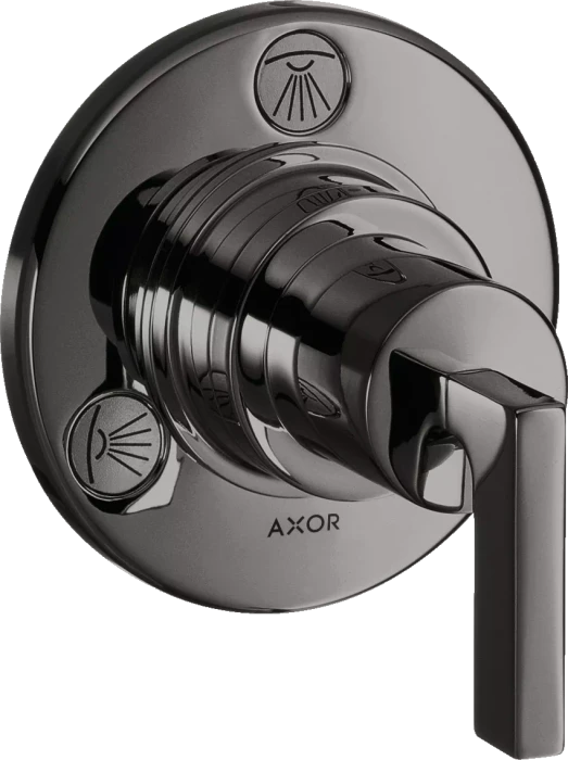 Hansgrohe Axor Citterio Ab- und Umstellventil Trio/ Quattro Unterputz mit Hebelgriff polished black chrome