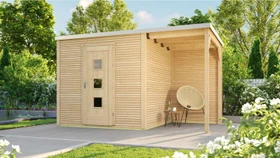 Weka wekaLine 413 A 400x250cm Gartenhaus inkl. Anbau natur