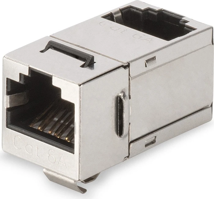 Digitus Keystone Modul RJ-45 Buchse via RJ-45 Buchse Cat6a, 90° gewinkelt
