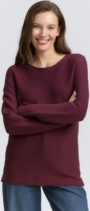 Tom Tailor Rundhalsausschnitt Strickpullover bordeaux red (Damen)
