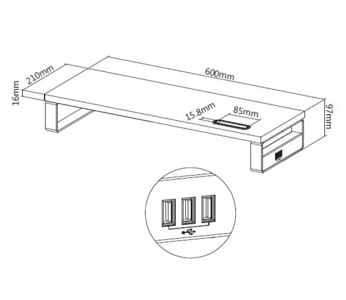 Equip ERGO Desktop-Monitor-Ständer mit USB-Hub