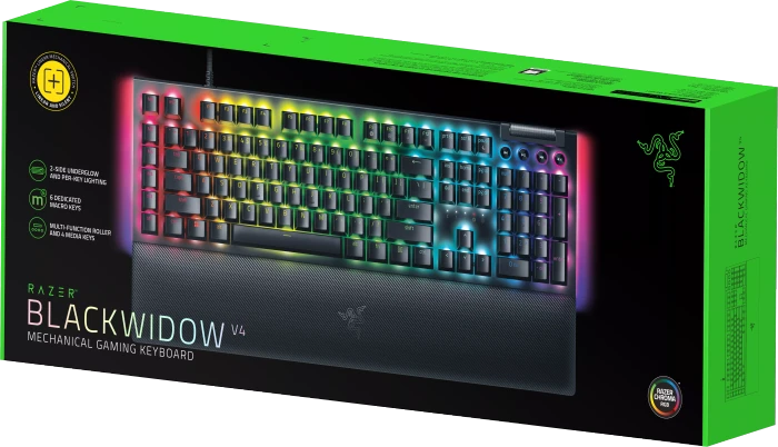 Razer BlackWidow V4, Razer YELLOW Linear Gen-3, USB, DE