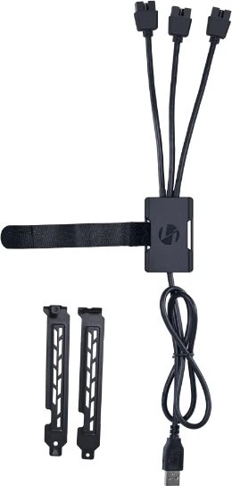 Lian Li USB-A Cable HUB 3 port, USB-A 2.0 [Stecker], schwarz