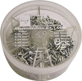 Vogt Aderendhülsen-Sortiment 0.5 mm², 0.75 mm², 1 mm², 1.5 mm², 2.5 mm² Unisoliert Metall 500