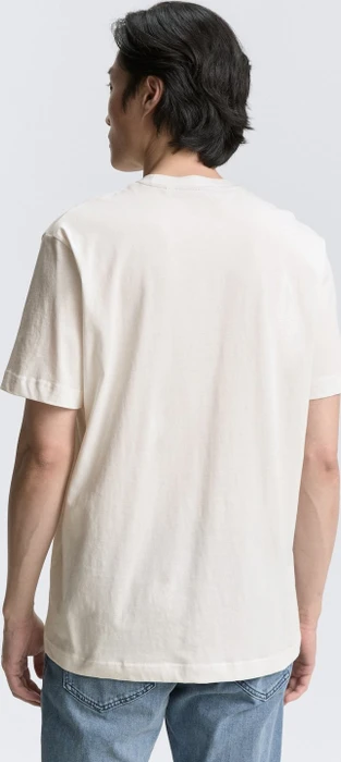 Tom Tailor Logo-Print T-Shirt kurzarm off white (Herren)