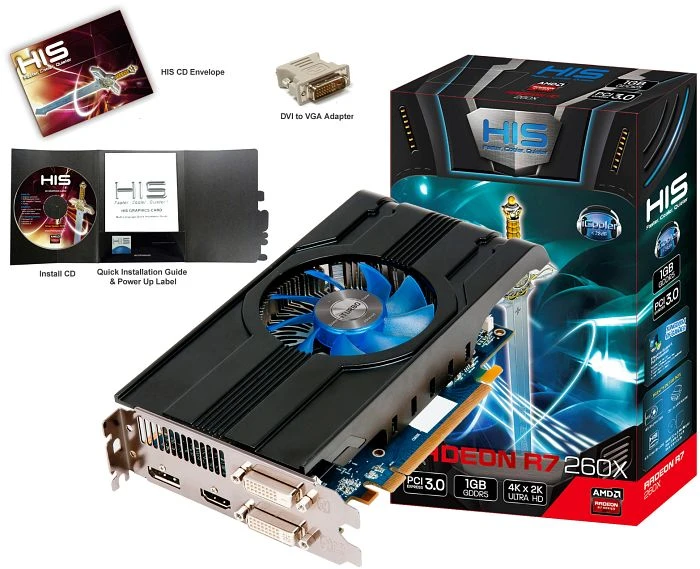 HIS Radeon R7 260X iCooler, 1GB GDDR5, 2x DVI, HDMI, DP