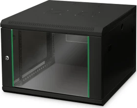 Digitus Professional Dynamic Basic Serie Wandschrank 7HE, Sicherheitsglastür, IP2X, schwarz, 600mm tief