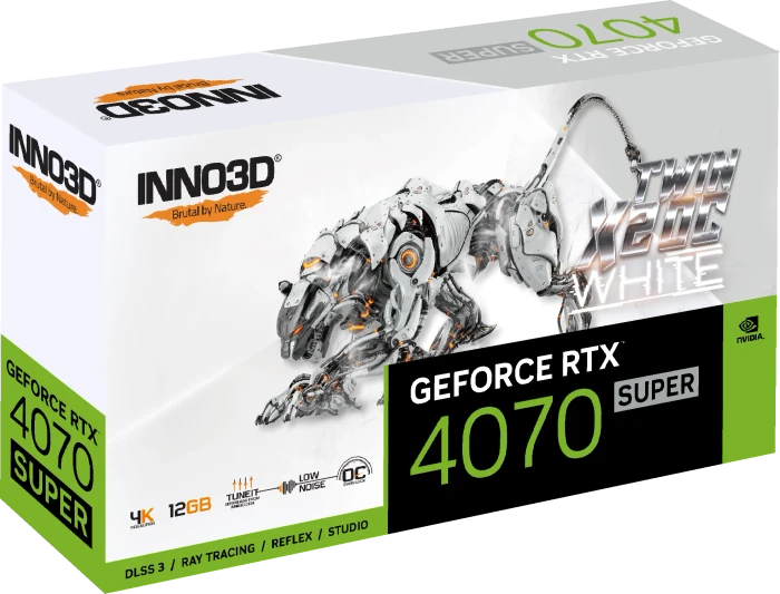 INNO3D GeForce RTX 4070 SUPER Twin X2 OC White, 12GB GDDR6X, HDMI, 3x DP