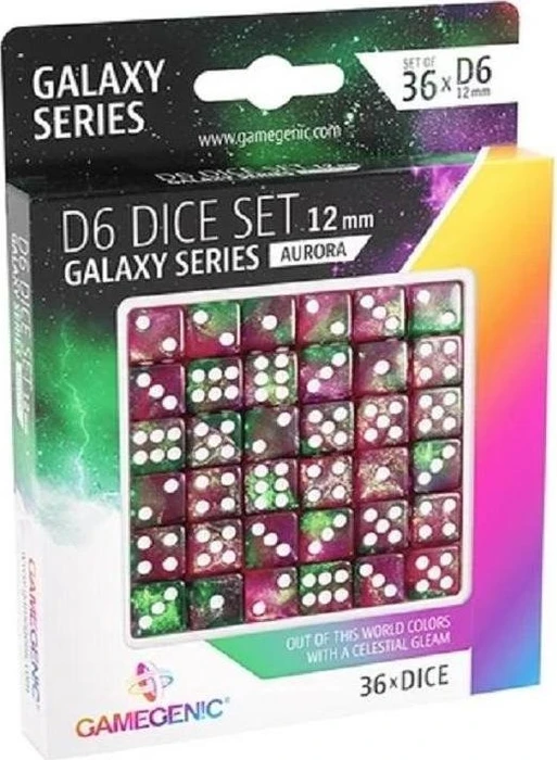 Gamegenic D6 Dice Set Galaxy Series aurora, 36 Stück