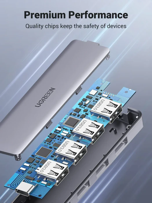 Ugreen Type-C Hub 4-in-1, USB-C 3.0 [Stecker]