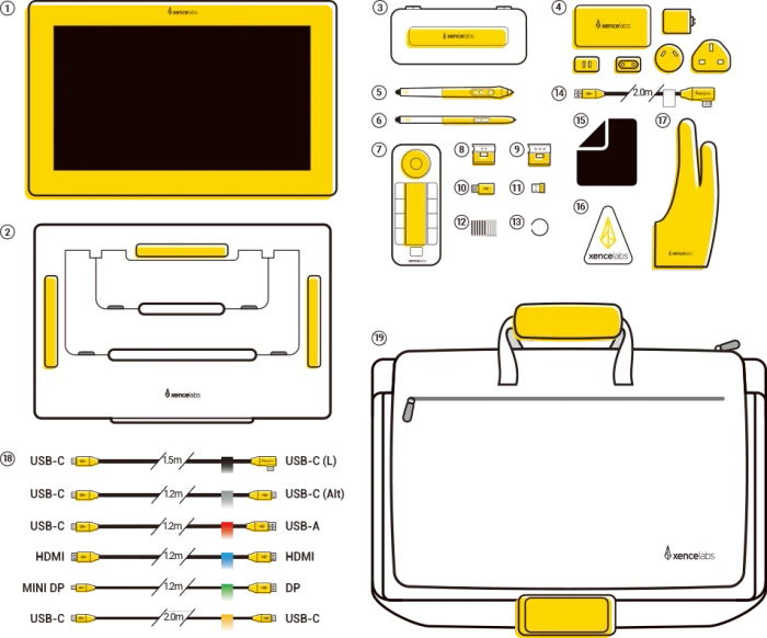Xencelabs Pen Display 16 Bundle, schwarz