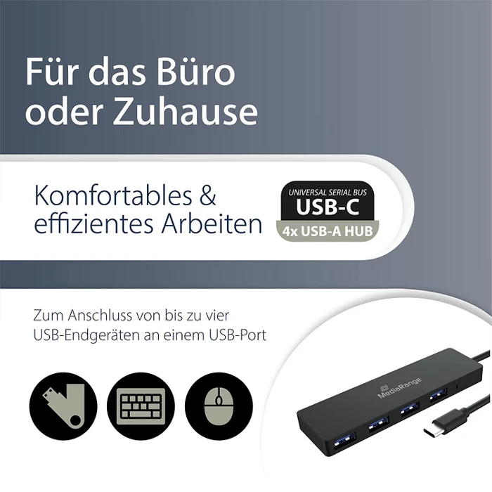 MediaRange USB-Hub, USB-C 3.0 [Stecker]