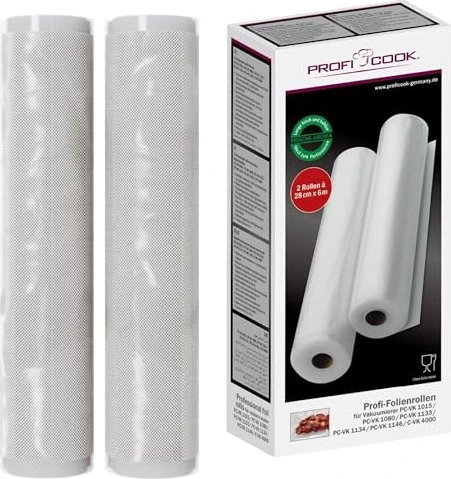 ProfiCook Vakuumierfolie "PC-VK 1015" 6.0 m 2 Rollen transparent, 28 cm